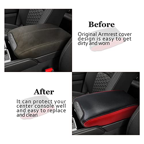 SKTU for 2024 2025 2026 Nissan Pathfinder Center Console Cover 2022-2026 Pathfinder Armrest Cover 2023 2024 2025 2026 Pathfinder Accessories Pathfinder R53 Automotive Center Console Soft Cushion (Red) - color: 2022-2026 Pathfinder Red