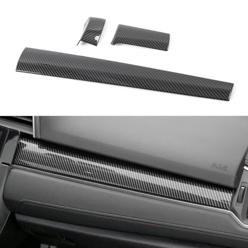 YINGTUU for Honda Civic Accessories 10th Gen 2016 2017 2018 2019 2020 2021 Interior Car Center Console Trim Panel Sticker Protection Carbon Fiber Pattern - color: Dashboard Panel Cover