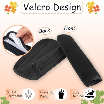 Guirnd 2 Pack Car Seat Strap Pads, Universal Soft Car Seat Strap Covers for Baby Toddler Kids, Car Seat Shoulder Strap Pads for Stroller, Pushchair, High Chair (Black)