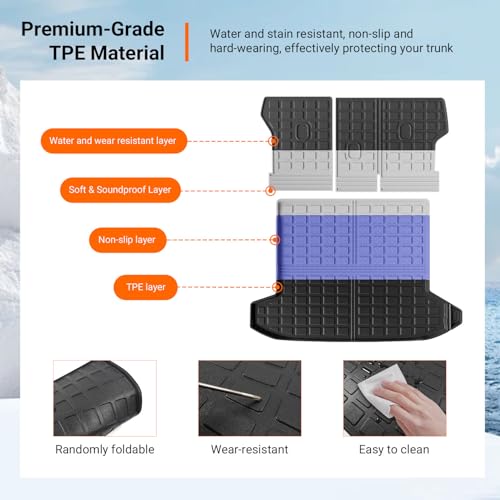 powoq Cargo Mat Compatible with 2022-2025 2026 Tucson Trunk Mat Cargo Liner TPE All Weather Protection Trunk Liner Backrest Replacement for 2022-2025 2026 Tucson Accessories (Trunk Mat+Backrest Mats) - size: Compatible With Tucson | 2022-2026