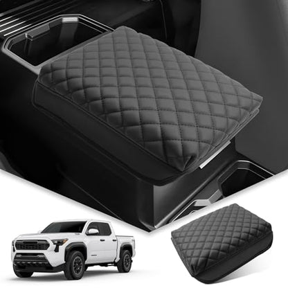 BIBIBO for 2025 2026 Toyota Tacoma Accessories Center Console Cover 2024-2026 Toyota Tacoma Armrest Cover 2024 Tacoma Console Lid 2024 2025 2026 Toyota Tacoma Arm Rest Pad Seat Box Cover - color: Black-B for 2024-2026 Toyota Tacoma
