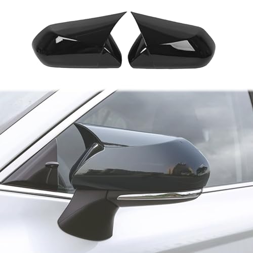 2 Pieces Rearview Mirror Covers suitable for Toyota Avalon 2019 2020 2021 2022 2023 2024 Anti-Scratch Car Rearview Mirror Frame Replacement Decoration Sports Accessories - Bright Black - color: Bright black, size: 2019-2024 for Avalon with horns