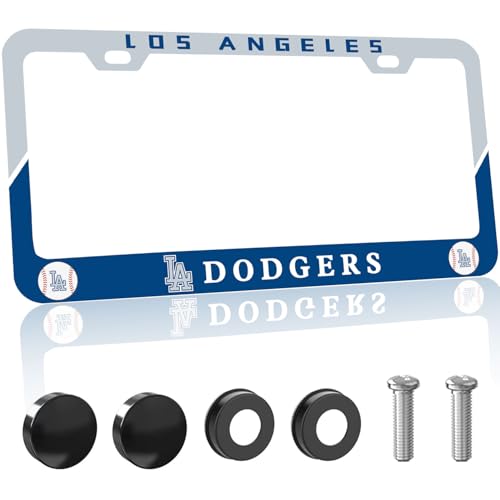 Fans Matte Metal for Dodgers License Plate Frames Holder with Screw for Car Tag Frame - color: 1P DQ