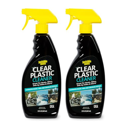 Invisible Glass 92084-2PK Clear Plastic Cleaner for Cars, Motorcycles, RVs, Boats, Helmet Visors, Golf Carts, Acrylic and Vinyl Windows, Streak-Free, Haze-Free, Removes Static, 22 Fl Oz, Pack of 2 - size: 1 Count (Pack of 2)