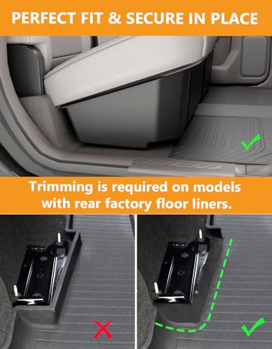 KINGGERI Under Seat Storage Boxes Compatible with 2019-2026 Chevy Chevrolet Silverado 1500/GMC Sierra 1500, 2020-2026 Silverado/Sierra 2500HD/3500HD | Double & Crew Cab Rear Underseat Organizer Box - size: 2019-2026 Chevy Silverado/GMC Sierra 1500