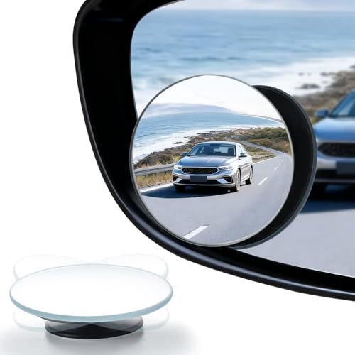 LivTee Blind Spot Mirror, 2" Round HD Glass Frameless Convex Rear View Mirrors Exterior Accessories with Wide Angle Adjustable Stick for Car SUV and Trucks, Pack of 4 - color: Round, size: Pack of 4