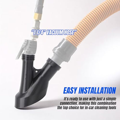 Air Vacuum Attachment with Crevice Tool for Tornador Mini Z-007-2-in-1 Blow & Vacuum for Interior Detailing - Fits 1 1/4" Vacuum Hose