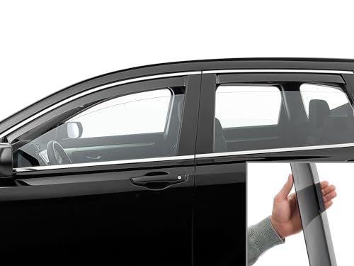 WeatherTech Custom Fit Side Window Deflectors for Honda CR-V, CR-V Hybrid (82864IM), Dark Tint - color: Dark Tint