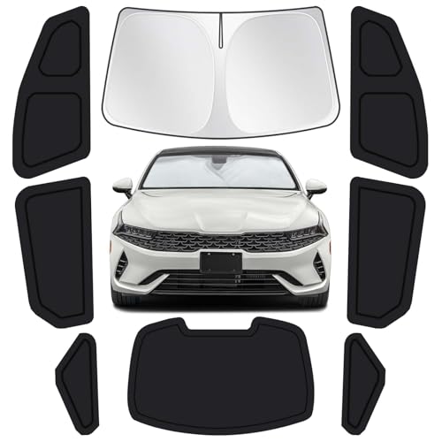 for KIA K5 2021-2024 Car Window Shades, 8pcs Privacy Sun Shade Set for Front Windshield Side and Rear Windows, Full Window Covers Keeps Vehicle Cool for Camping Napping - size: fit for KIA K5 2021-2024