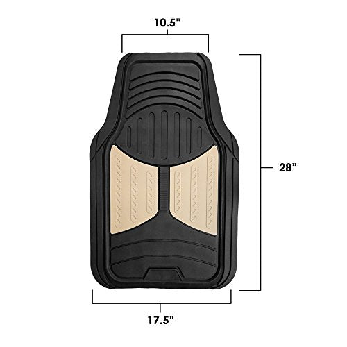 FH Group Full Set Trimmable Rubber Floor Mats, Monster Eyes (Red) - Universal Fit for Cars Trucks and SUVs - color: Red, style: Floor Mat Set