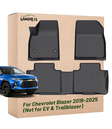 Car Floor Mats Replacement for Chevrolet Chevy Blazer (Not for EV & Trailblazer) 2019-2025 Heavy Duty TPE Liner Custom Fit All Weather Waterproof Protection Coverage Full Set Black Carpets - size: Floor Mats for Blazer 2019-2025