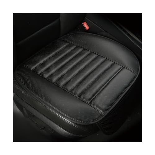 Yourkar Car Seat Cover for Front Seat, Anti-Slip & Waterproof Leather Auto Front Seat Pad Protector, Durable Driver Bottom Seat Cushion Cover with Storage Pocket, Car Accessories (Black) - color: Black