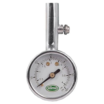 Slime 20048 Dial Gauge, Analogue, Mini, 5-60 psi with Bleeder Valve - size: Mini, style: Analogue