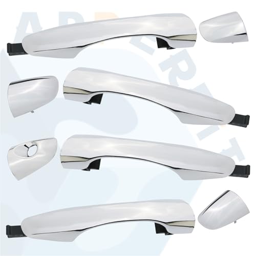 Exterior Door Handles w/End Caps Set for Front & Rear, Driver & Passenger Side Chrome Compatible with Kia Sorento 2016 2017 2018 2019 2020 Replaces 82651-C5010 82661-C5010 - size: 4 PCS