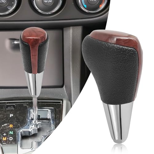 Compatible with Plastic Faux Leather Texture Black Brown Gear Shift Knob Head Cover for Toyota Camry Corolla Highlander RAV4 - color: Black Brown