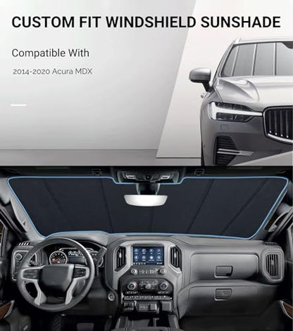 Pigenius Windshield Sunshade for Acura MDX 2014-2020, Premium Grey Leather Finish - color: SafeGuard, size: 2014-2020 Mdx