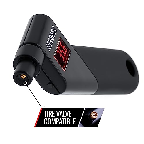 Accutire MS-4021B Digital Tire Pressure Gauge with 4 Valve Caps, 5-150psi (psi, bar, kPa, kg/cm2)