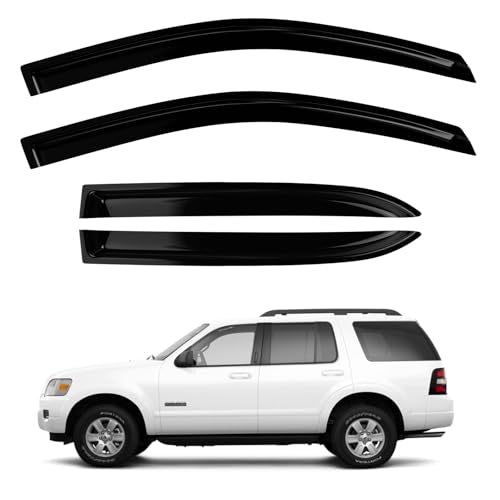 Window Visors Rain Guards for Ford Explorer 2002-2006 / Mercury Mountaineer 2002-2010Window Vent Wind Deflectors Visors Shades for Lincoln Aviator 2003-2005 - size: 02-10 Ford Explorer & Mercury Mountaineer