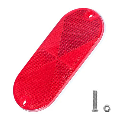 10 Pack 4.5 Inch Red Screw on Reflectors, DOT SAE Approval Road Safety Fence Gate Posts Rear Reflectors for Mailboxes Driveway Trailer Caravan Tunnels Truck Tractor Boat Lorry Motorcycle