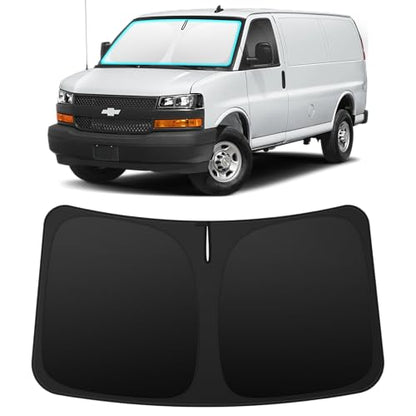 INSAUTO Custom Fit Windshield Sun Shade Accessories for Chevrolet/Chevy Express 1995-2026, Foldable Front Window Sunshade, UV & Heat Reflector, Keeps Interior Cool, Includes Storage Bag - size: for 1995-2026 Chevrolet Express