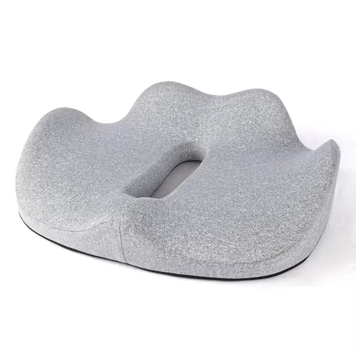 Schultz Squared Memory Foam Seat Cushion for Office Chair or Car - Ergonomic Design, Contoured Shape, & Non-Slip Bottom for Sciatica and Pain Relief