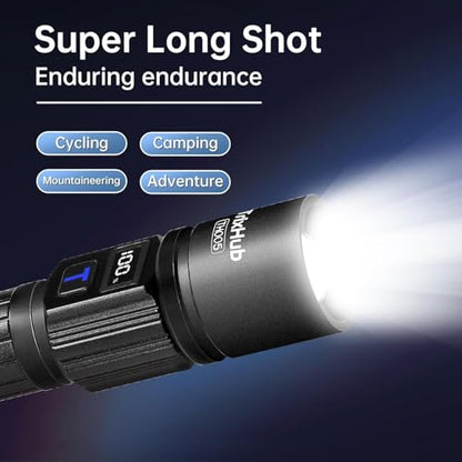 TrixHub Rechargeable Flashlights 2 Pack, Super Bright High Lumens Flash Light, 5 Modes Zoomable Linternas with LCD Digital Display, Powerful Handheld LED Flashlights for Home Emergencies Camping - size: 2pack