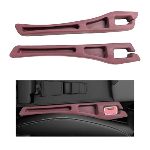 2 PCS Car Seat Gap Filler Organizer, No Drop Vehicle Seam Plug Organizer with Storage Slot, Multifunctional Console Side Gap Filler for Most Vehicles, Car Accessories (Red) - color: Red
