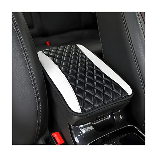 Moly Magnolia Car Center Console Cushion Pad, Universal Leather Waterproof Armrest Seat Box Cover Protector,Comfortable Car Decor Accessories Fit for Most Cars, Vehicles, SUVs (White) - color: White