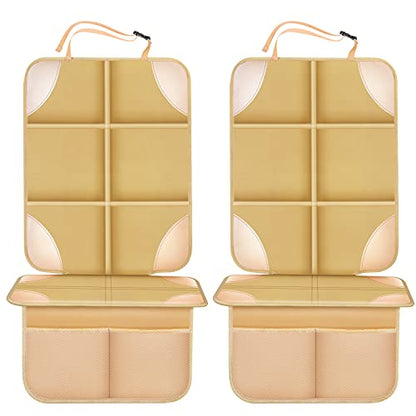 Meolsaek Car Seat Protector, Non-Slip Backing Will Not Leave Imprint, Waterproof Thicker Car Seat Cover for SUV, Sedan, Truck, Leather Car Seat Cushion (Ochre) - color: Ochre