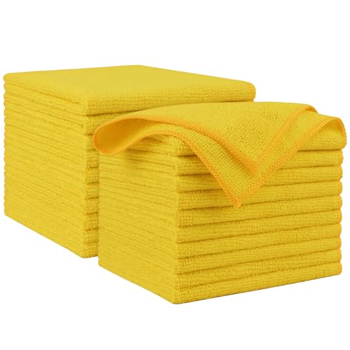 AIDEA Microfiber Cleaning Cloth, 20PK, Microfiber Towels for Cars, Premium All Purpose Car Cloths, Dusting Cloth Cleaning Rags, Absorbent Towels for SUVs, House, Kitchen, Window, 12"×12", Yellow - color: Yellow, size: 20PK