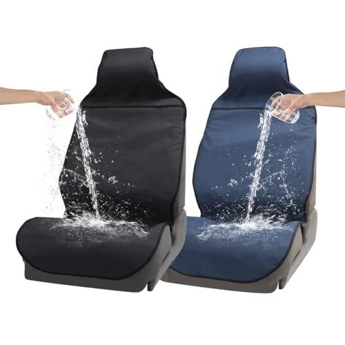 Waterproof Car Seat Cover Automotive Seat Covers for Cars Trucks and SUVs Car Seat Cover Protector Black-Navy - color: Black+Navy, size: 2 Pack