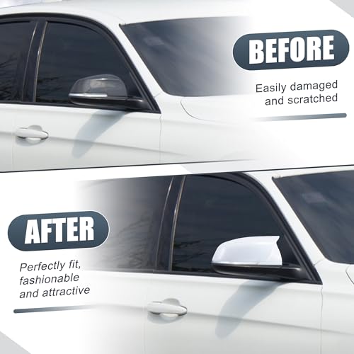 X AUTOHAUX 1 Pair Car Rear View Driver Passenger Side Mirror Cover Cap Replacement White for BMW F20 F22 F23 F30 F31 F32 F33 F36 F87 M2 X1 E84 Mirror Guard Covers