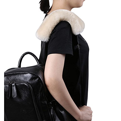 U&M 2cs/Pack High-Density Fluffy Wool Auto Seat Belt Cover for Adult Youth Kid Toddlers -Soft Warm Car, Truck, SUV, Camera Backpack Strap Shoulder Pad - color: pearl