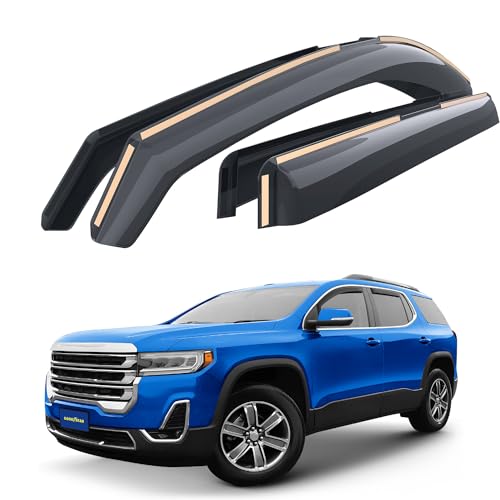 Goodyear Shatterproof in-Channel Window Deflectors for GMC Acadia 2017-2023, Rain Guards, Window Visors for Cars, Vent Deflector, Car Accessories, 4 pcs - GY007970 - color: For Acadia 17-23