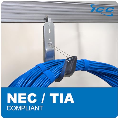 ICC - Beam Clamp with Retaining Clip for Structured Wiring, Galvanized Steel Cable Management Hooks, Rust Resistant, EIA/TIA Compliant, 4 Inch, 25 Pack - size: 10.16 cm, style: Beam Clamp