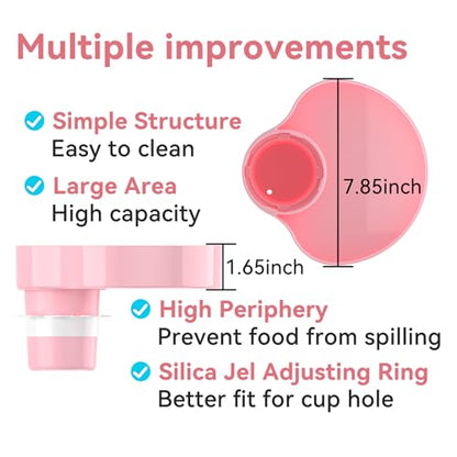 Kids Car Seat Tray, Travel Tray with Cup Holder for Toddler Baby, Kids Car Seat Food Snack Organizer for Road Trip, Stroller snack tray travel must haves - Pink - color: Pink