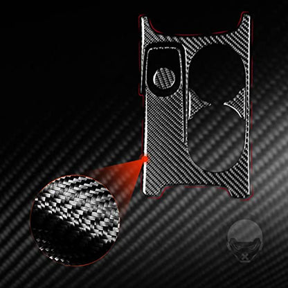 Auto Center Control Armrests Multimedia Knob Cap Water Cup Holder Panel Sticker Real Carbon Fiber Interior Trim Compatible with Benz CLA C117 2014-2018 GLA X156 2015-2019 Accessories Black - A - Kit - color: Center Armrests Water Cup Holder Panel - a - Ki