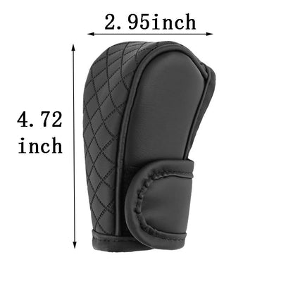 Cxtiy Gear Shift Knob Cover PU Leather Car Stick Shift Knob Cover Universal Fit for Most Cars, Non-Slip Gear Shifter Protector, Stylish Gear Shift Hoodie (Black) - color: Black