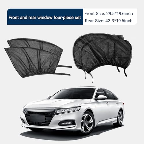 Car Window Sun Shade Cover, 4 PCS Breathable Mesh Car All Side Window Sunshade, Mosquito Net Curtain, Sun Protection Heat Insulation, Privacy Protection Universal for Most Cars, SUVs - size: 4 PCS