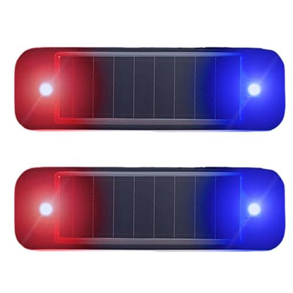 2Pack Solar Warning Lamp,WONFAST Waterproof Mini LED Solar Car Flashing Alarm Safety Lamp Bar Emergency Security Strobe Light for Bike Motorcycles SUV Truck Vehicle Night Driving (Red/Blue) - color: Red/Blue