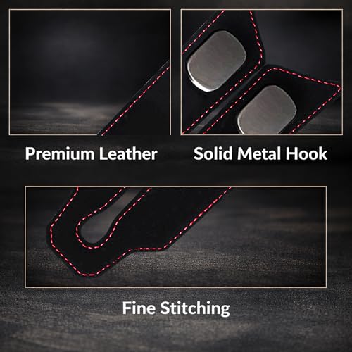 Premium Leather Car Headrest Hooks for Purses, 2 Pack Heavy Duty Car Seat Hooks, 360° Rotatable Back Seat Hanger Organizer, Metal Car Hooks for Bags, Groceries, Handbags (2, Black) - color: Black