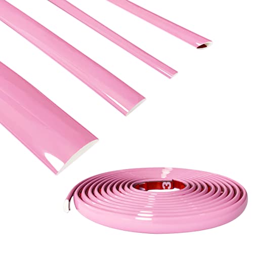 Soft Pink Car Motor Bike Self-Adhesive Exterior and Interior Molding Trim Universal Dashboard Bumper Window Door Body Side Decorative Strip Scratch-Proof (Width: 1/4 inch (6mm), 50Ft) - size: 50Ft, style: Width: 1/4 inch (6mm)