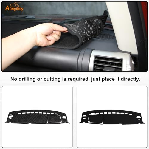 Aunginsy Car Dashboard Cover Mat Compatible with Toyota FJ Cruiser 2007-2021 SUV Dashboard Dash Cover Nonslip Black Mat Sun Pad Dash Carpet Sunshade Glare UV Rays Protector Car Interior Accessories - color: Black(LHD)
