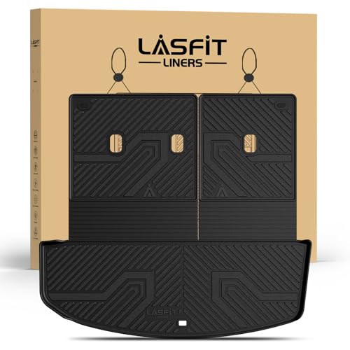 LASFIT Cargo Trunk Mat & Backrest Mats for Hyundai Palisade 2026 All Weather TPE Custom Fit Car Trunk Mats Cargo Liner & Seatback Mats Accessoires, Black - size: 2)For Hyundai Palisade | 2026 | Cargo