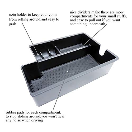 Center Console Armrest Storage Box Compatible with Mitsubishi Outlander Sport 2012 2013 2014 2015 2016 2017 2018 2019 2020 2021 ABS Tray Insert Organizer Glove Pallet - size: 2012-2020 Mitsubishi Outlander Sport