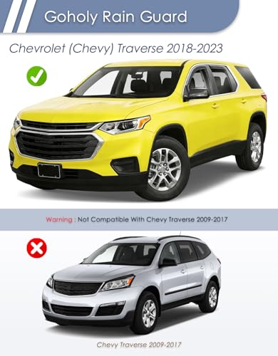 in-Channel Window Rain Guard for Chevy Traverse 2018-2023 Rain Guards Chevrolet Traverse Side Window Visors Low Profile Vent Visor Window Deflectors Vent Shades Car Accessories - size: Fit for 2018-2023 Chevy Traverse