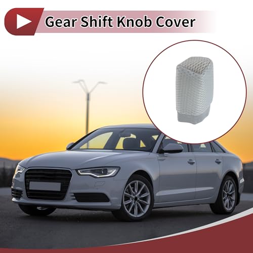 Gear Shift Knob Cover Universal for Car SUV Truck RV Nested Stick Shifting Handle Protector Polyester Gray