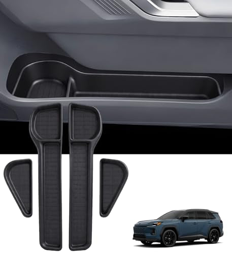 4PCS Door Side Organizer Storage Tray for Toyota RAV4 Interior Accessories, Front & Rear Door Storage Insert Tray for 2026 RAV 4, Black - style: Fits for Toyota RAV4, D