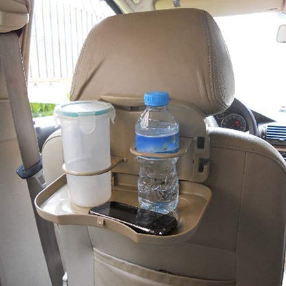 BaoST Multi-Function Car Folding Dining Table Tablet Holder Travel Car Back Seat Organizer Portable Car Food Drink Holder Tray Foldable Food Cup Tray Stand Desk Kids Snack Rack Black