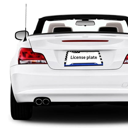 Thin Blue Line License Plate Frame - 2pc Blue Line American Flag License Plate Frames and Blues Lines Steering Wheel Cover Funny Cars Decor Aluminum Metal Frame with Fits Us Ca Vehicles - color: blue line